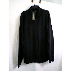 KALLSPIN Men's Merino Blend Mock Neck Sweater Black 2XL Pullover